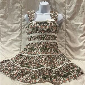 SAYLOR Green and Orange Floral Mini Dress